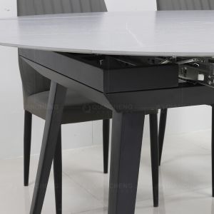 Round 105kg Extendable Dining Room Table Sets Sintered Stone Dining Table