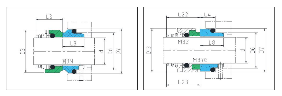KL-M3N & M32 & M37G O'Ring Pusher 12-80mm Single Spring Mechanical Seal Replace Burgmann M3N