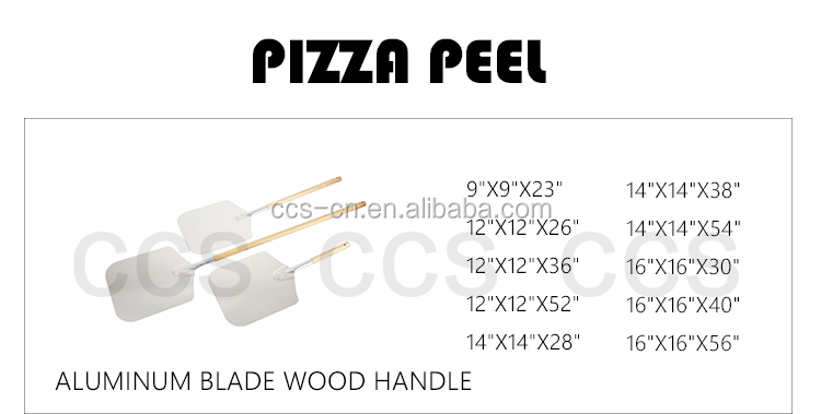 12''*14''*36'' Square Wood Handle Metal Pizza Shovel 91cm Aluminum Pizza Peel