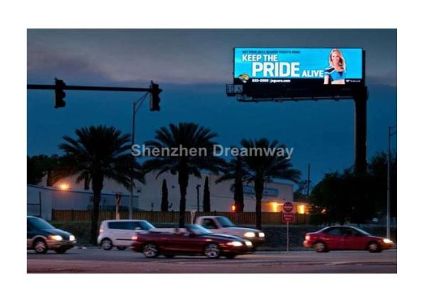 IP65 P20 Unipole Outdoor Street LED Billboard with Steel Cabinet , Video LED