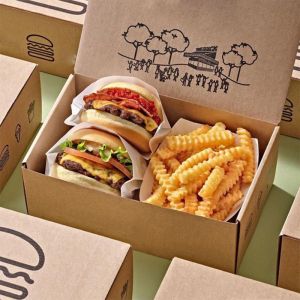Custom Printed Takeaway Fried Chicken Burger Paper Box Fish and Chips Potato
