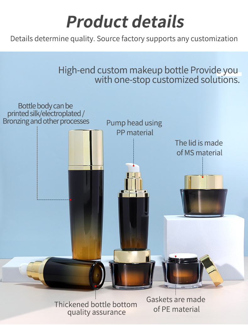 30ml 60ml 100ml Purple Empty Skincare Bottles Luxury Lotion Pump Bottle With Acrylic Base Material