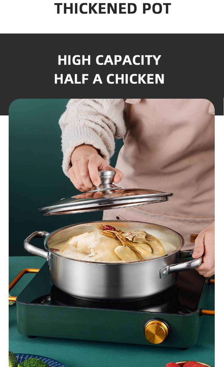 Factory Direct Kitchen Cooking Food Stainless Steel 3 PCS Cooking Pots And Pans Cookware Sets