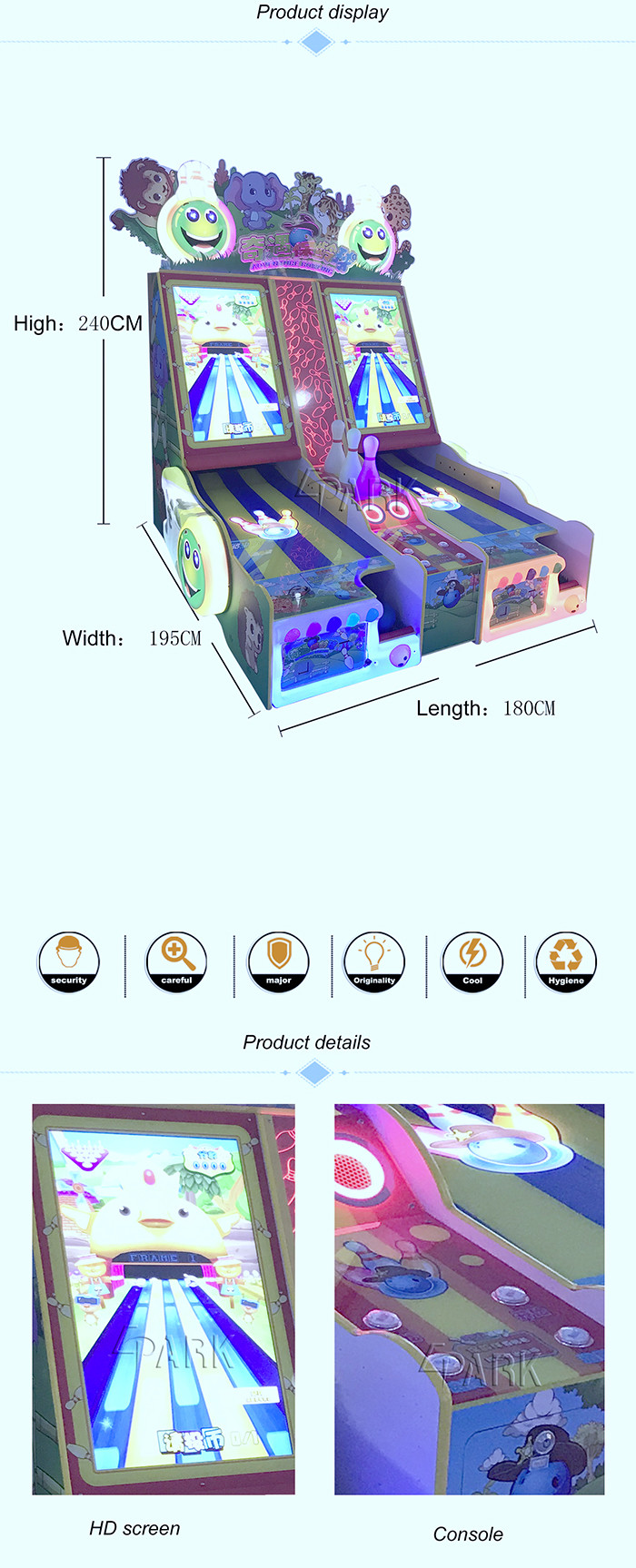 Adventure Bowling Entertainment Sports Game 2 Player Video Arcade Machines