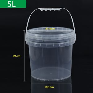 1L-10L Round Custom Printed Candy Cookie Clear Plastic Bucket With Leak Proof