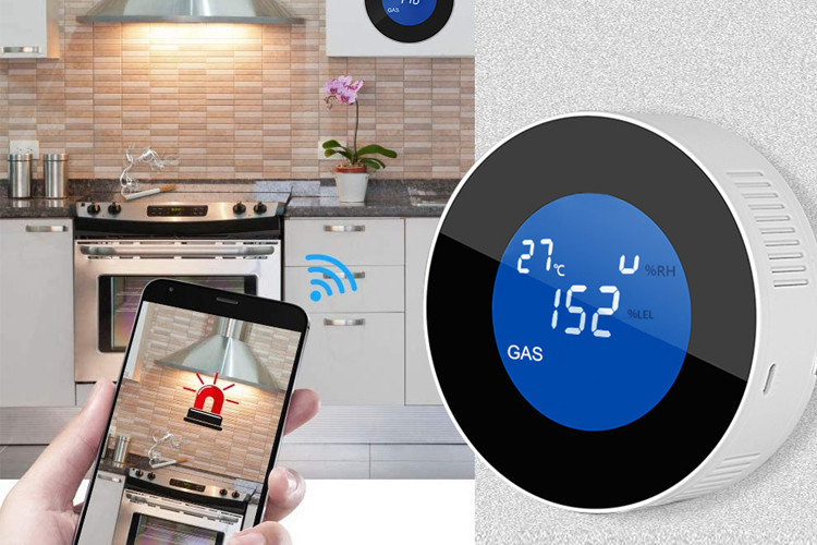 High Sensitivity Natural Gas Detector Wireless Tuya Wifi Propane Sensor Alarm With LCD Screen