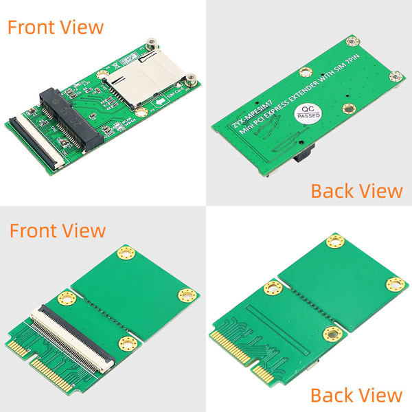 PCI E MSATA Flexible Extender Cable 1OZ Copper With SIM Card Slot