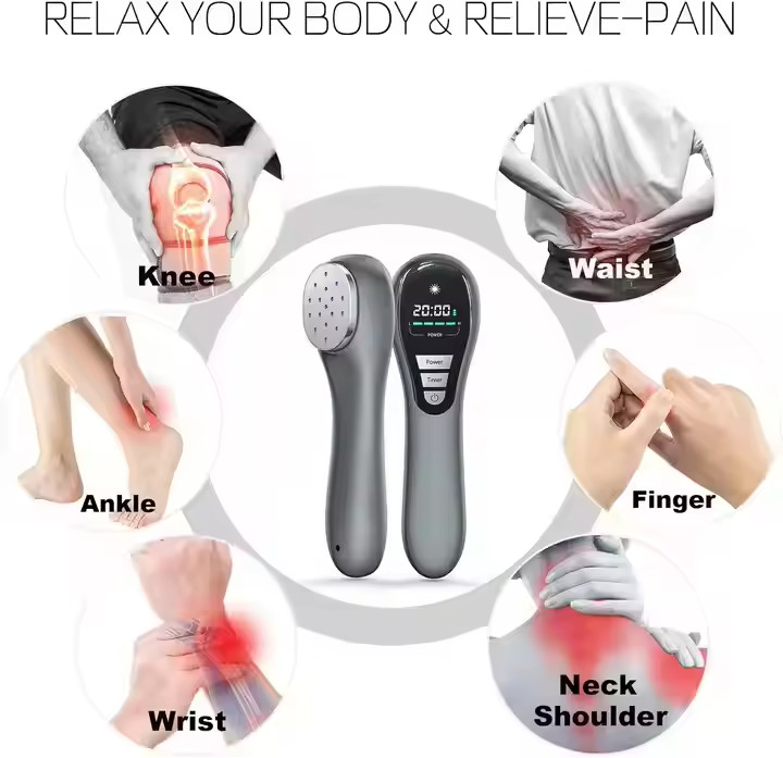 Durable Aluminium Handheld Infrared Red Light Therapy Device for Pain Relief Low-Level Laser Healthcare Apparatus