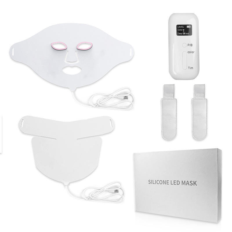 Pdt Face Neck Red Led Light Therapy Mask Silicone Skin Care 7 Colors 630nm