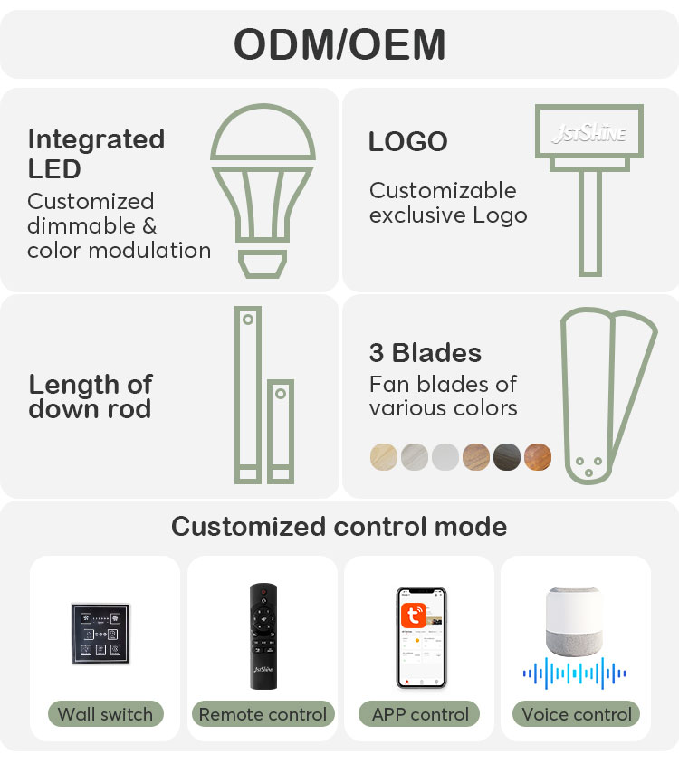 Easy Installation LED Ceiling Fan with 5 Speeds and Wood Blades Contemporary Design