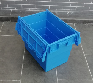Deeper 600*400*462 mm Plastic Attached Lid Containers With Customized Logo