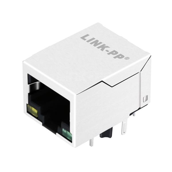 LPJE167BDNL Single Port Low-Profile RJ45 Jack Tab Down Yellow/Green Led Without
