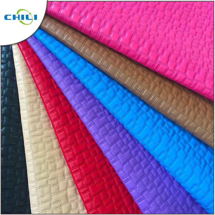 Clothes Quilted Pleather Fabric Sheets Lightweight Commercial Stitched