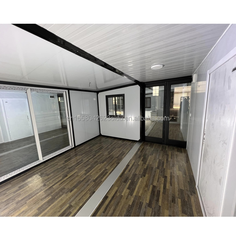 EU Wooden 2 Bedroom Modular Prefab Houses with Modern Design and Galvanized Steel Square Tubes Expandable Container House