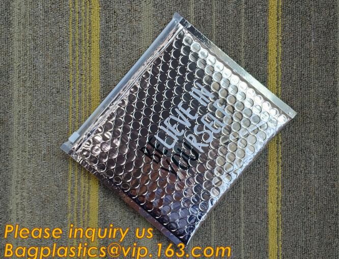 air mail metallic holographi rose gold bubble padded mailer / Zip lockkk bubble bag/ slider bubble bag,Holographic Factory