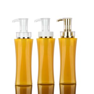 China Plastic Amber Soap Foam Pump Yellow Shampoo Bottle With Three Different Pump on sale