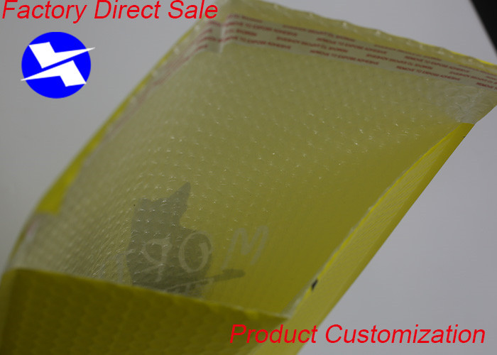Yellow Polyethylene Shipping Bags , 9.5"X14" Inches Custom Bubble Mailers