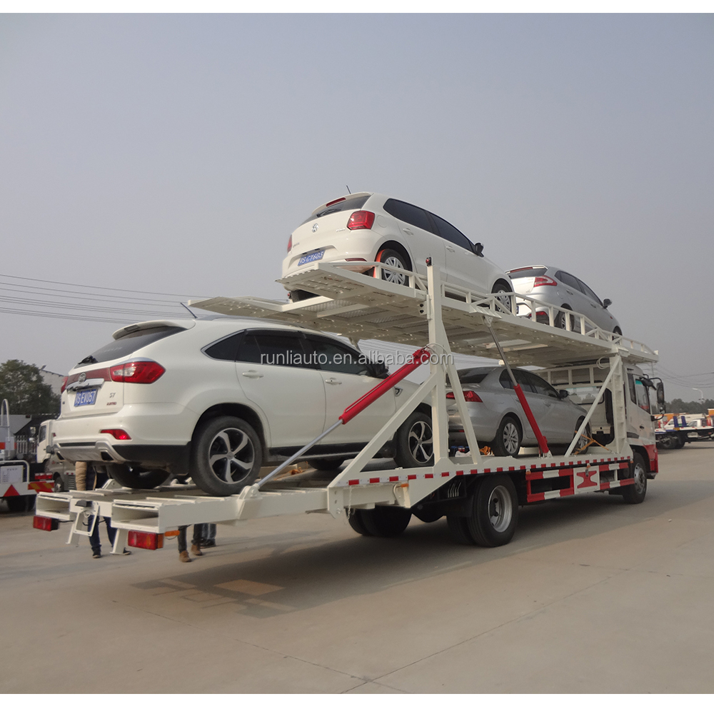 6 Car Capacity Vehicle Car Carrier Hauler Trailer Hydraulic Lifting Double Deck Auto Transport Trailer