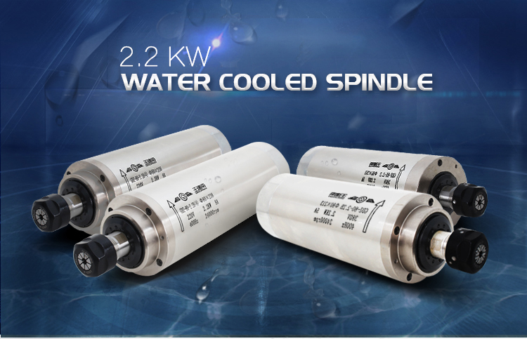 2.2KW Water Cooling Spindle Motor for Drive Inverter Woodworking Engraving and Milling