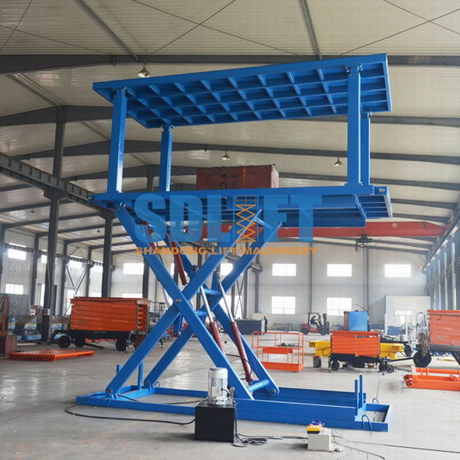 3Ton 3M Double Deck Hydraulic Scissor Car Lift Garage Double Car Elevator For Basement