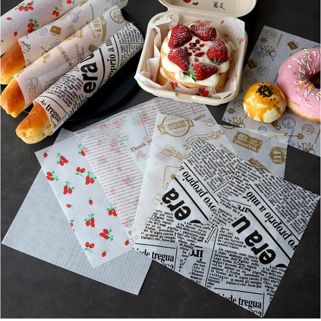 Reusable Custom Printed Food Wrapping Paper Varnish 80g For Baking