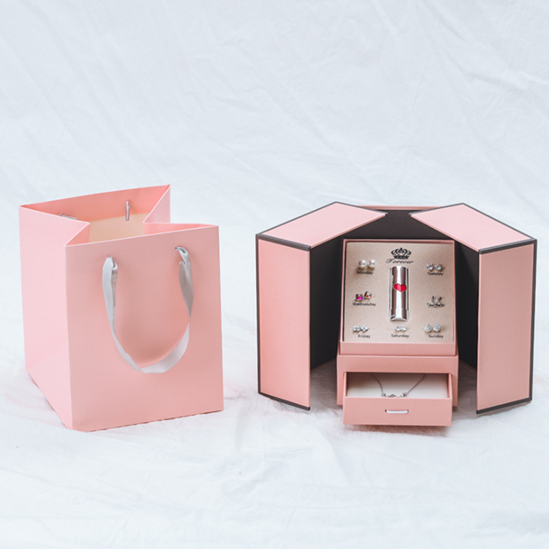 UV Coating Custom Logo Design Double Door Cardboard Gift Box for Valentine's Day Gifts