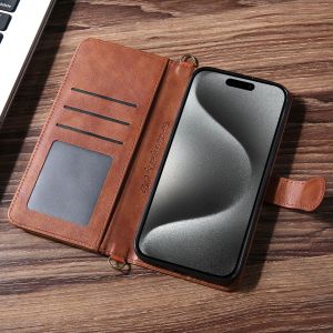 Wallet Stand Function Flip Pu Leather Phone Cases With Strap