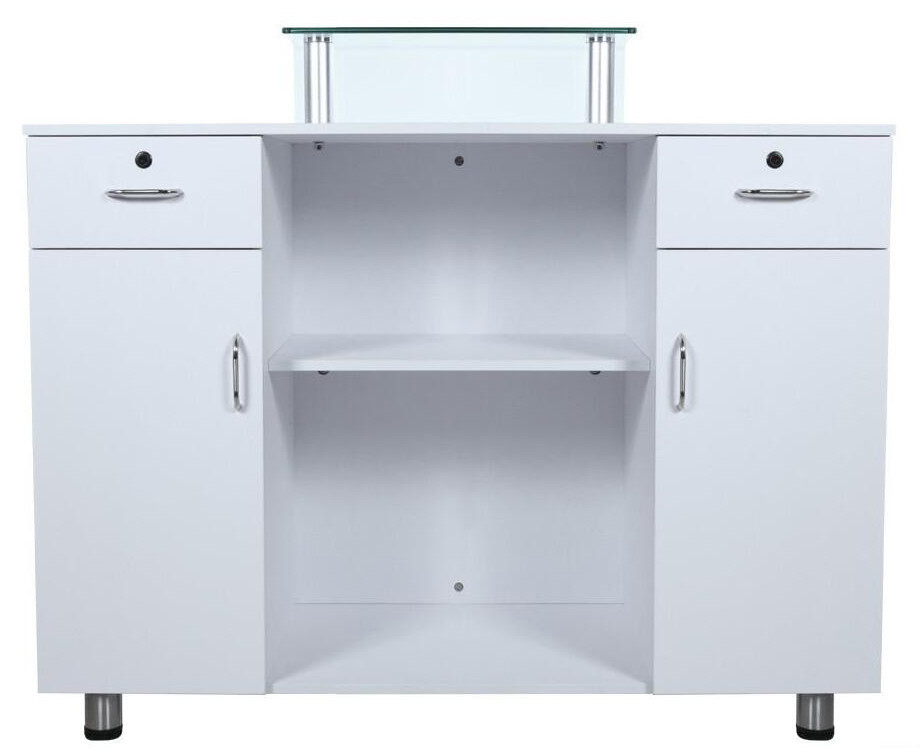 Hair Beauty Salon Reception Desk Furniture With Two Open Cabinet , Modern Style