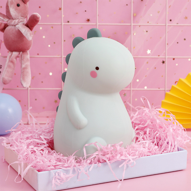 16 Color Changing Silicone Dinosaur Night Light Animal Silicone Night Lamp USB Rechargeable Touch Control Besides Lamp