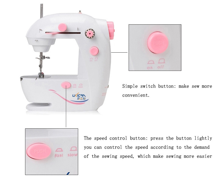 Adjustable Stitch Length Portable Buttonhole Sewing Machine for Household Sewing