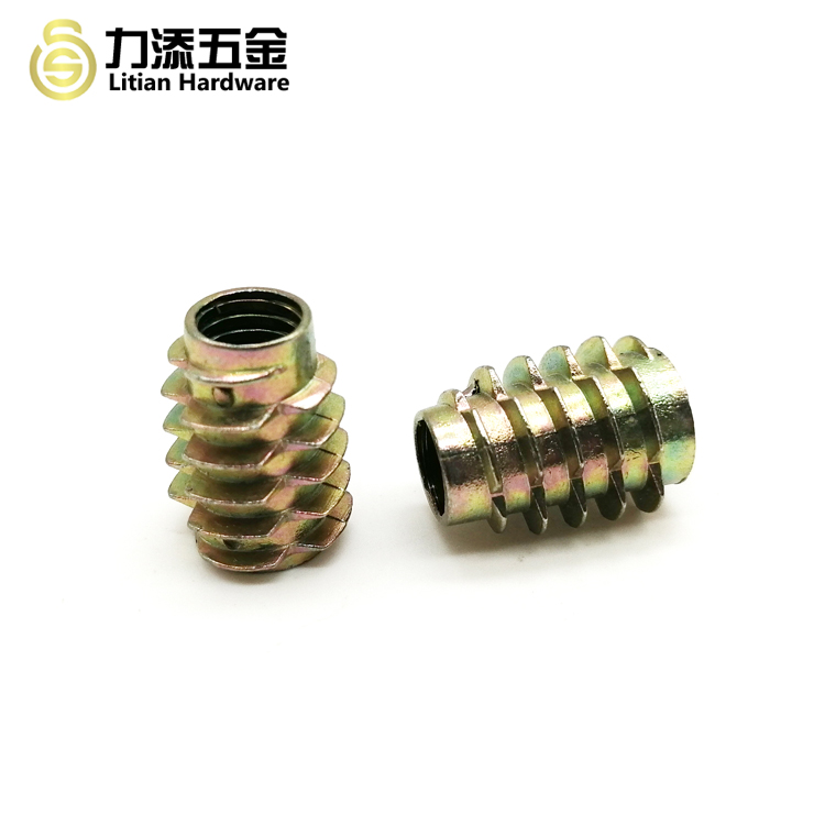 BS Wood Insert Lock Nut M8 Nuts Flat Head Trapezoid For Wood Furniture