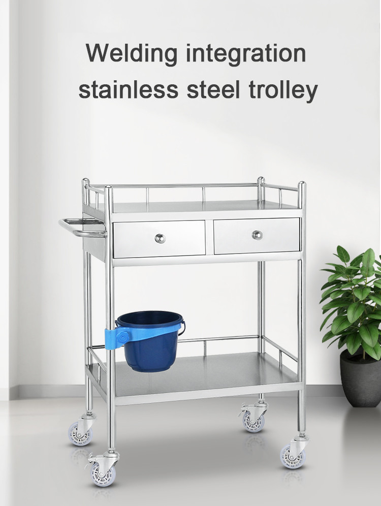 3 Layer Hospital Stainless Steel Medical Instrument Trolley
