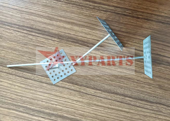 50X50mm Galvanized Perforated Base Insulation Hanger Pin With Self-Locking Washer