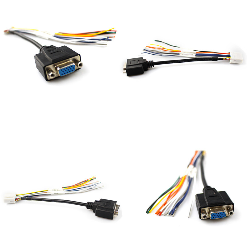 DB15P AMP OEM Automotive Wiring Harness UL 1007 22AWG red green black