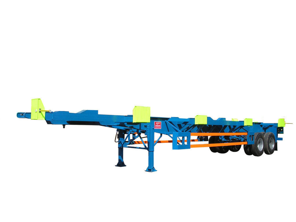 Light Tare Weight 2/3 Axles 20-40-45ft Air Suspension Container Chassis Semi-Trailer