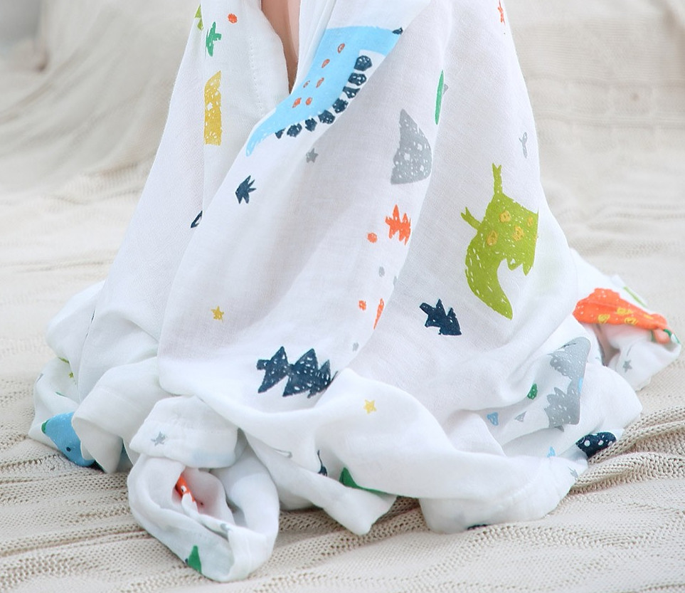40S Quilted Double Layer Cotton Gauze Fabric 110GSM Kids Blanket