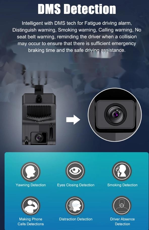 4g Car Dvr Wifi Gps Dual Lens Quadruple 1080p Adas Dms Bsd All In One Dash Camera