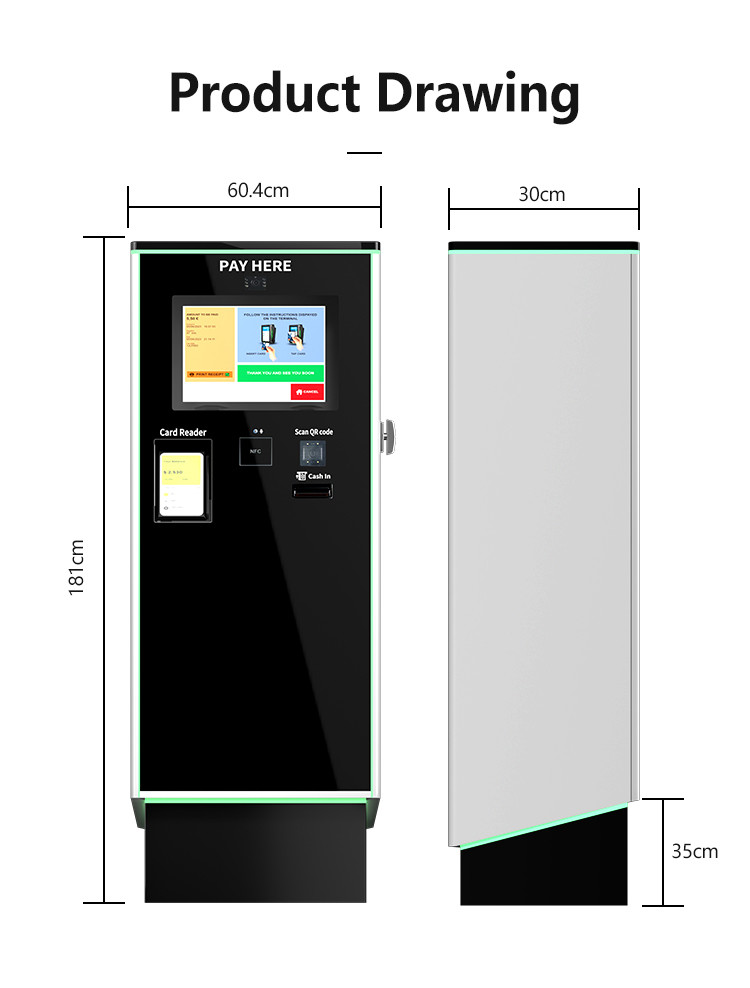 Convenient 19.1-inch Touch Screen LCD Display Auto Pay Machine for Effortless Parking Language Options Poland 147kgs