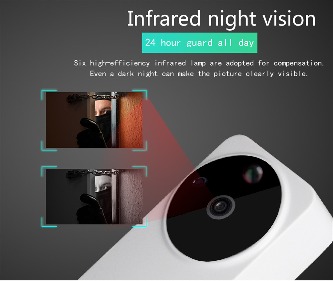 Danmini Wi-Fi Doorbell Video Door Phone Wireless Doorbell Support Night Vision Motion Detection(WF04-ty)