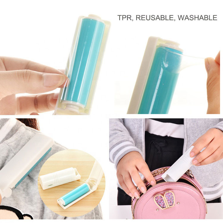 18.7cm Mini Plastic Carpet Clothes Hair Remover Roller Brush For Cat Dog