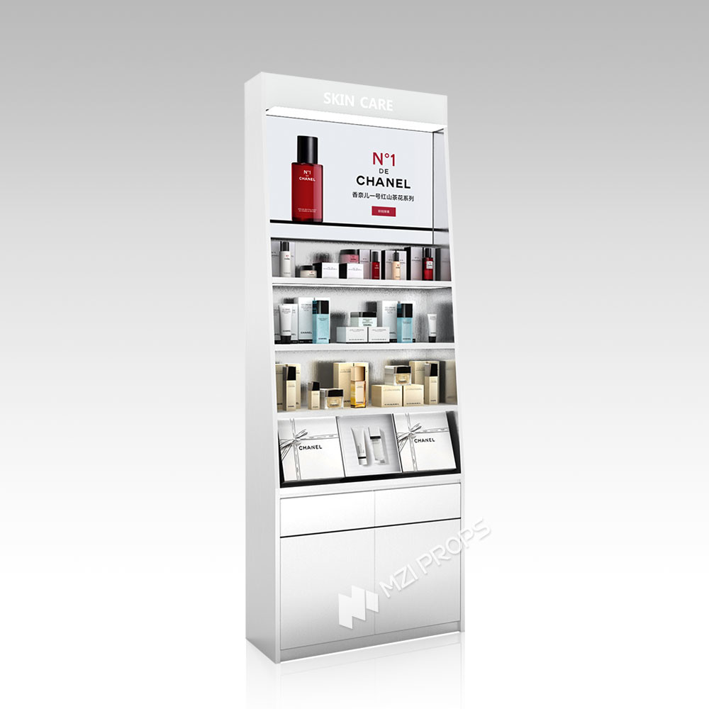 YZoS-U4 900*60*540 Full-Edge Light Box Skincare Display Cabinet with Top Hinges