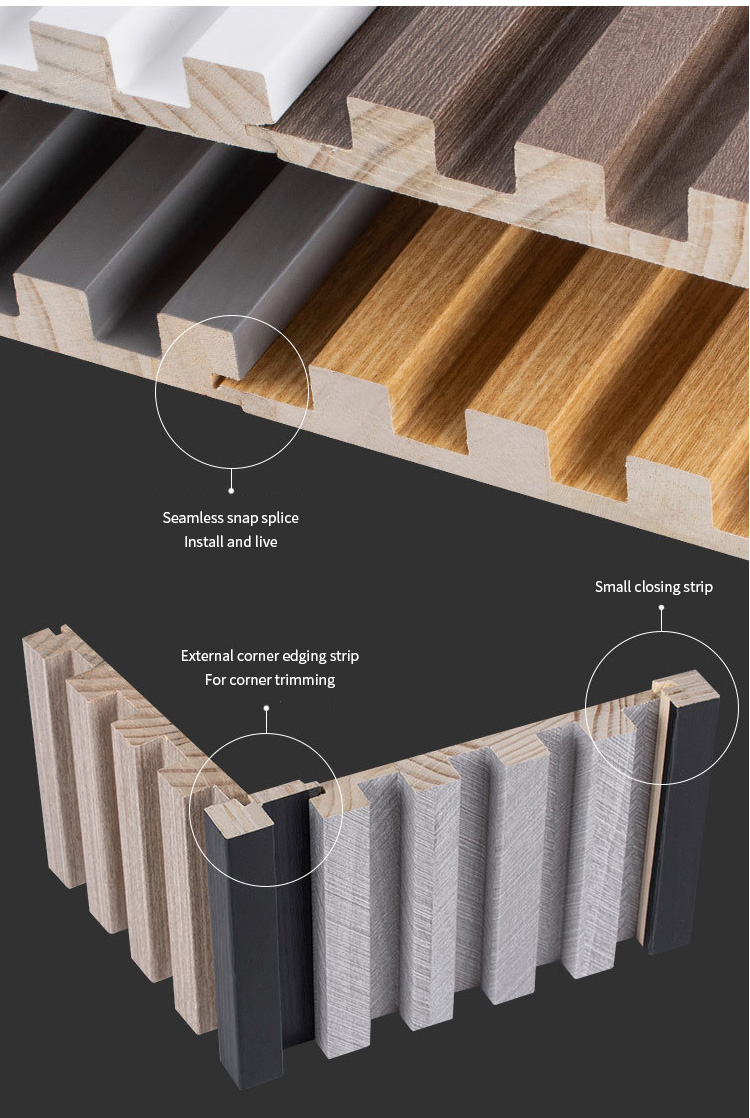 Eco-Friendly Fabric Color Style Solid Slat Panel for Interior Decoration Application
