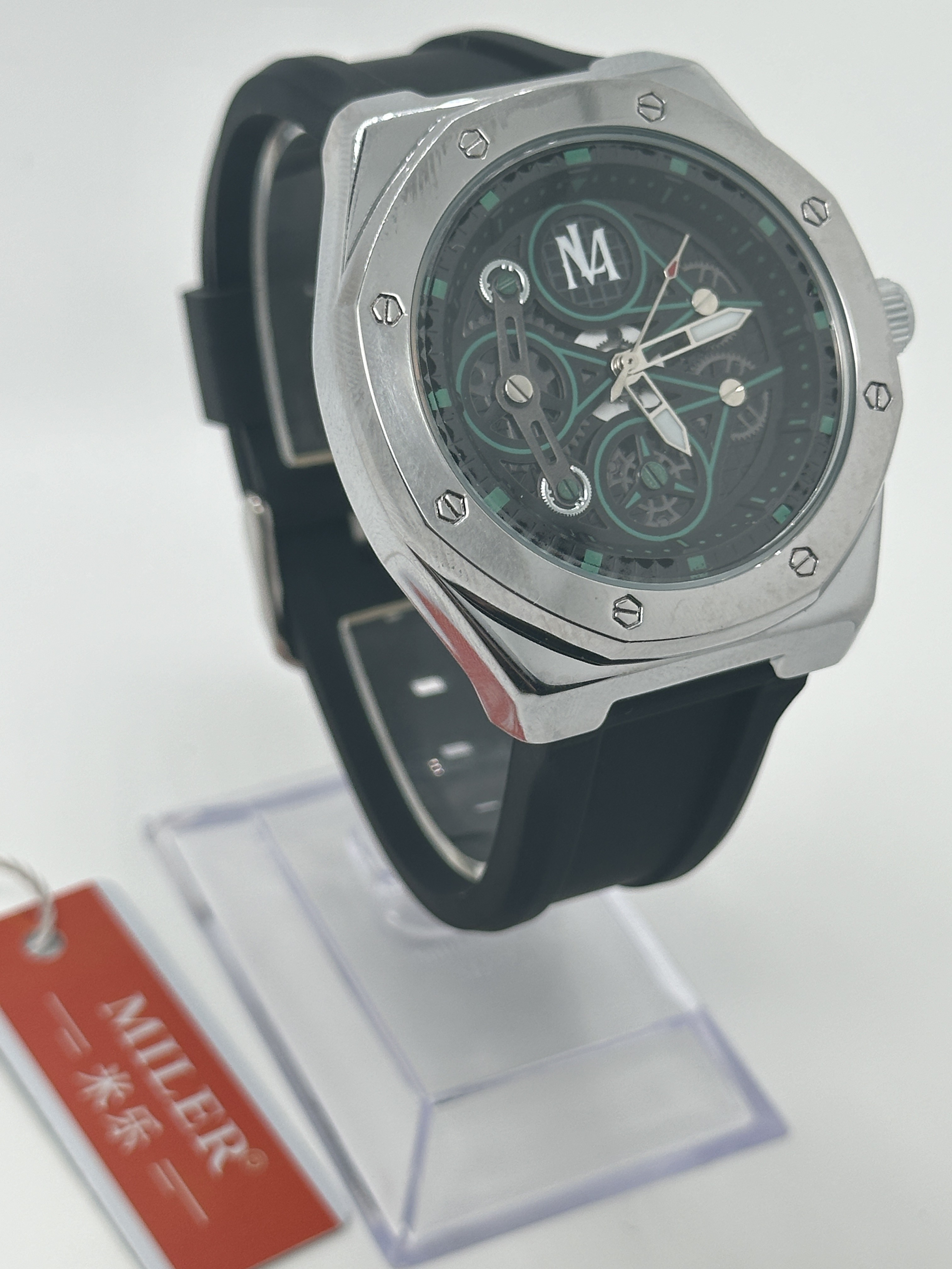 Minimalist Sport Silicone Wrist Watch Water Resistant Stainless Steel Case