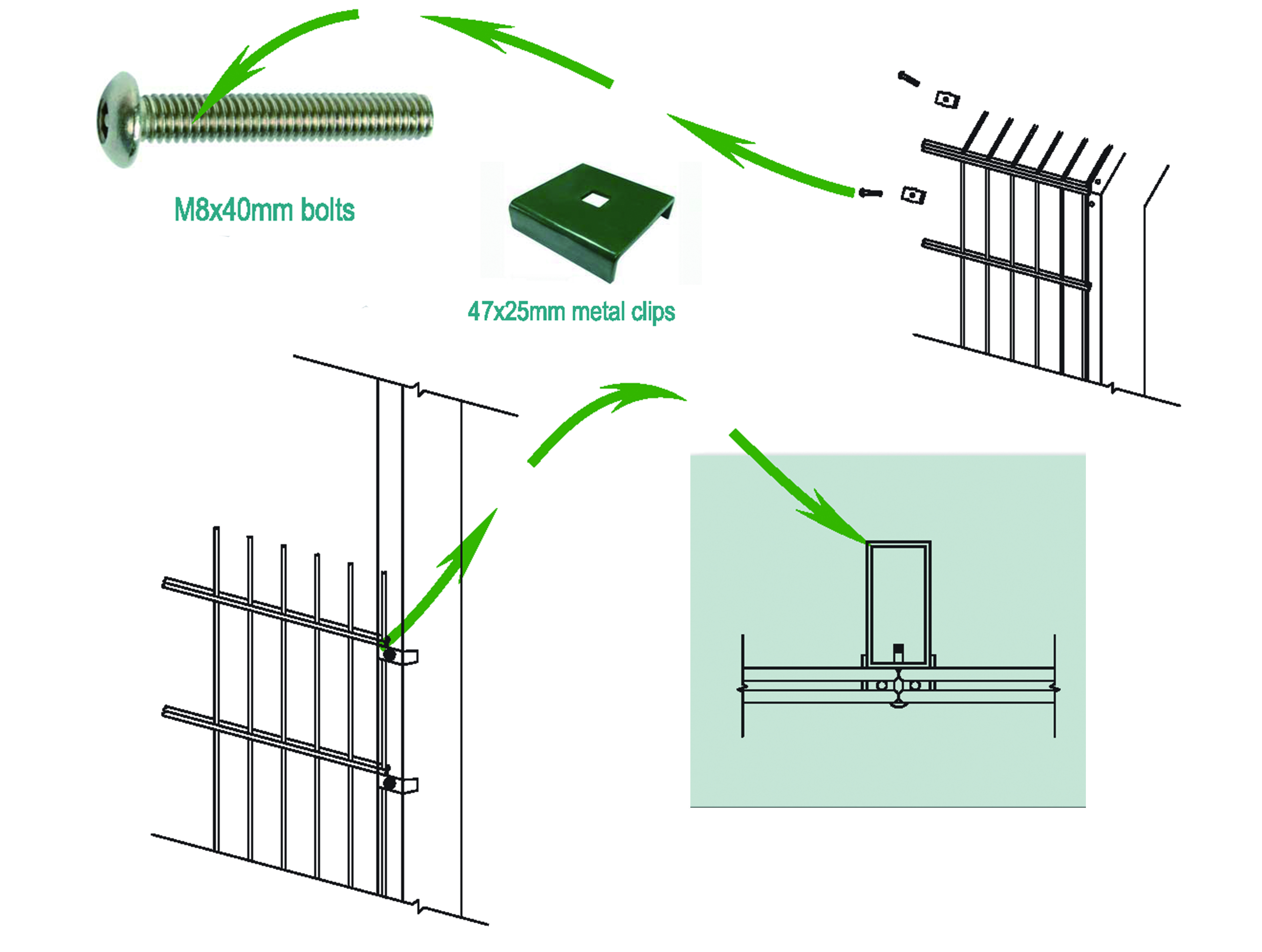 Horizontal Wire 868 Mesh Fence Powder Plating For Garden Separate Fencing