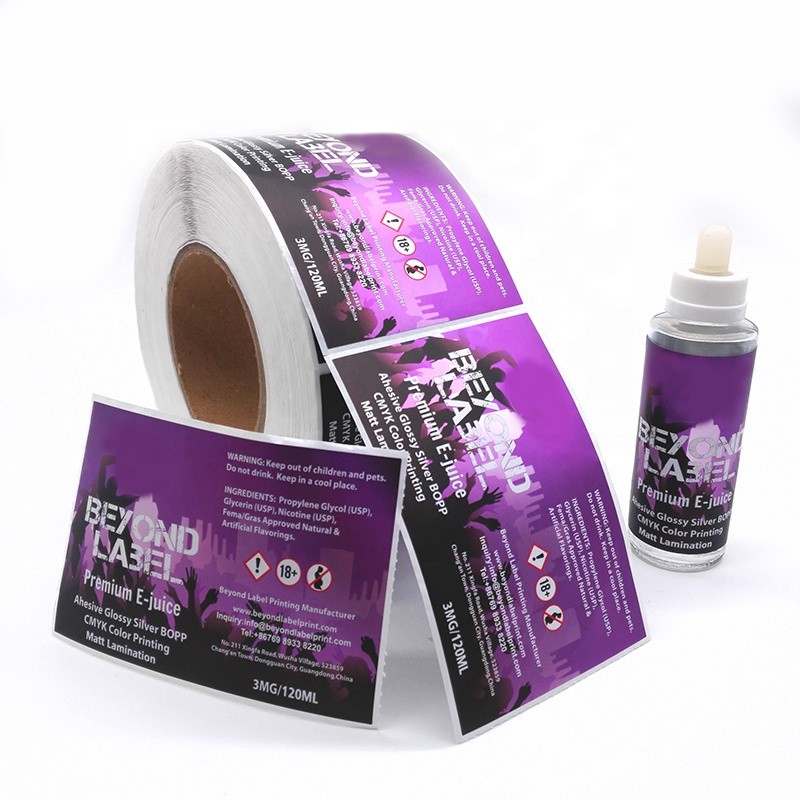 Pantone Color Biodegradable Glass Vial Labels Printable For Beauty Care Products