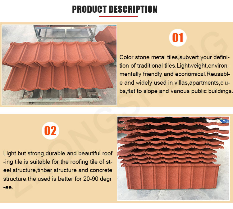 Modern Design Style Prime Zinc Aluminum Steel Stone Chips Roofing Sheets 0.3mm 0.4mm Thickness Durable and Vibrant