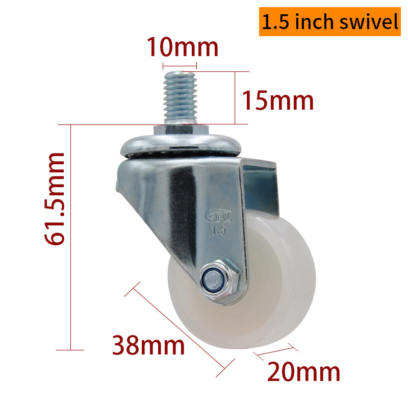 Small Swivel Wheel Caster 1.5 Inch 40kg TPA Threaded Caster Wheels 2615S-23