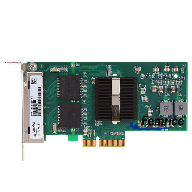 Femrice 10/100/1000Mbps Quad Port RJ45 Slots Ethernet Server Adapter Intel I350 Gigabit Controller Server Network Cards
