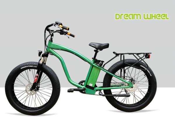 9 Speed Electric Beach Cruiser Bikes With Rear Carrier Lights MTB Suspension