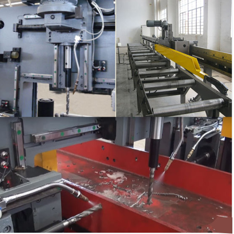 High Speed CNC H Beam Drilling Machine Line Nine Drill Heads On Top / Left / Right